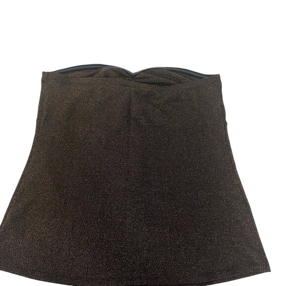 Torrid  Womens Strapless Ruched Top Size 2 Brown Metallic Sparkle - Picture 11 of 12